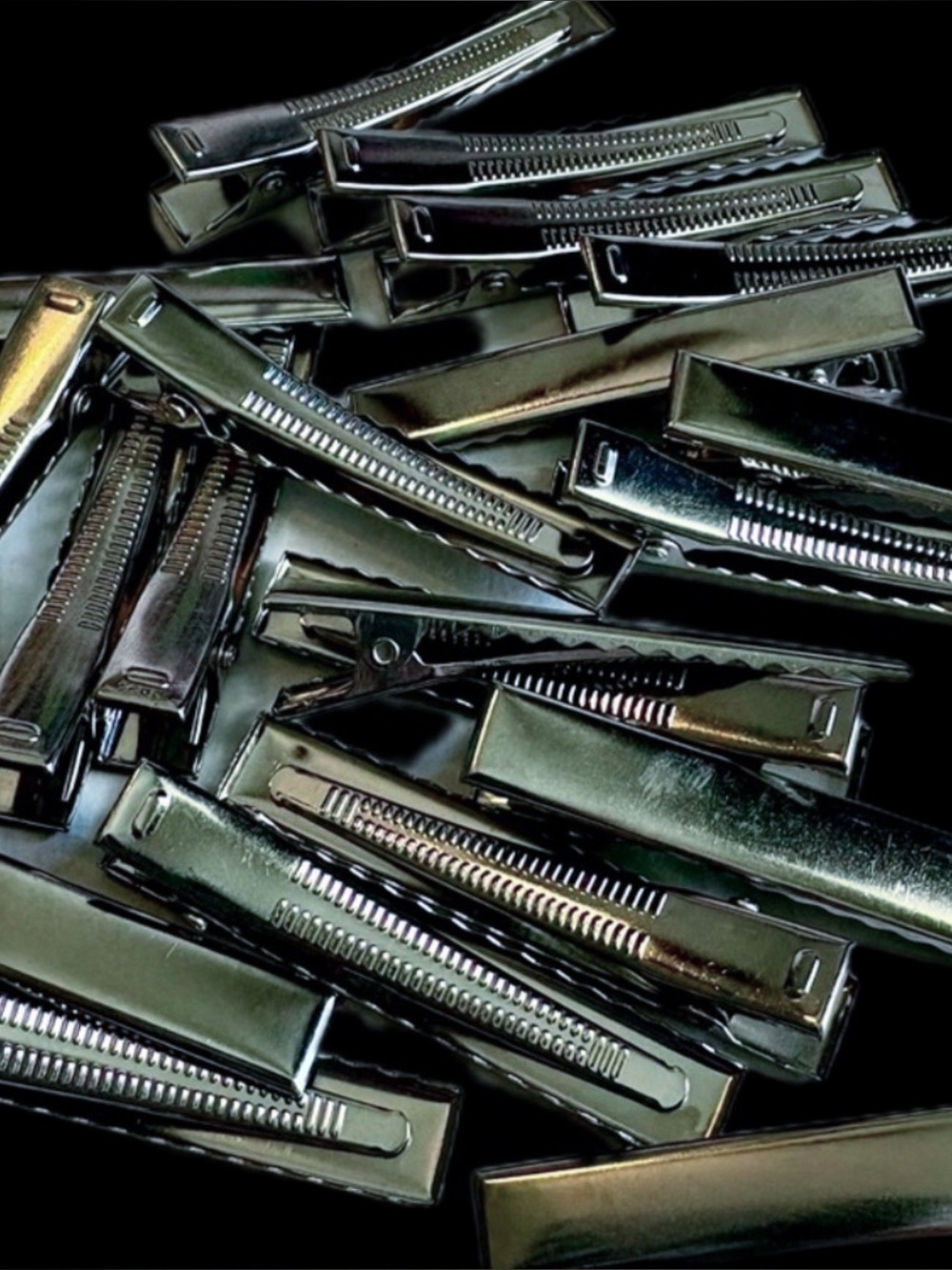 Silver Blank Metal Barrettes Hair Clips for Crafting DIY 20 pieces